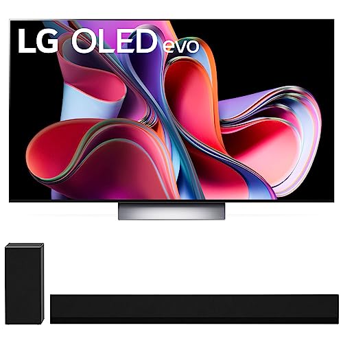 LG OLED evo G3 4K Smart TV 120Hz Bundle GX 3.1 ch High Res Audio Soundbar with Wireless Subwoofer Dolby Atmos (2023 Model)