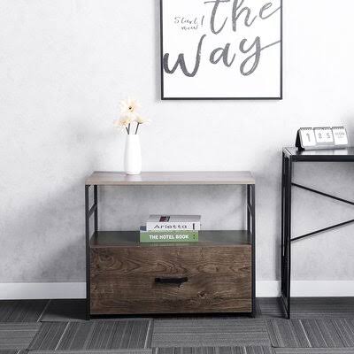 Lateral File Cabinet with Bookcase for Storage Cabinet,Wood Office Drawer Filing Cabinet Printer Stand for Home Office 17 Storie