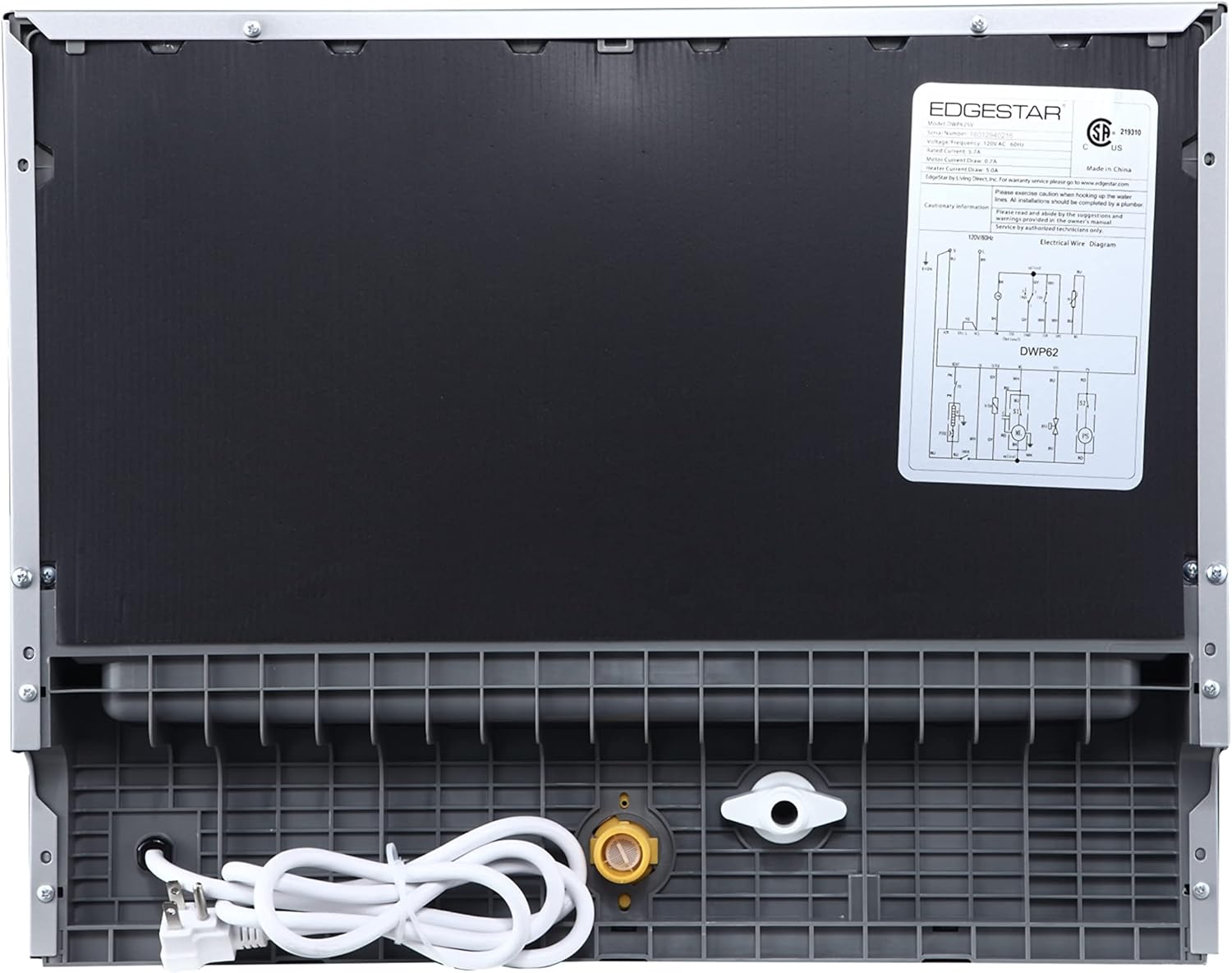EdgeStar DWP62SV 6 Place Setting Portable Countertop Dishwasher - Silver