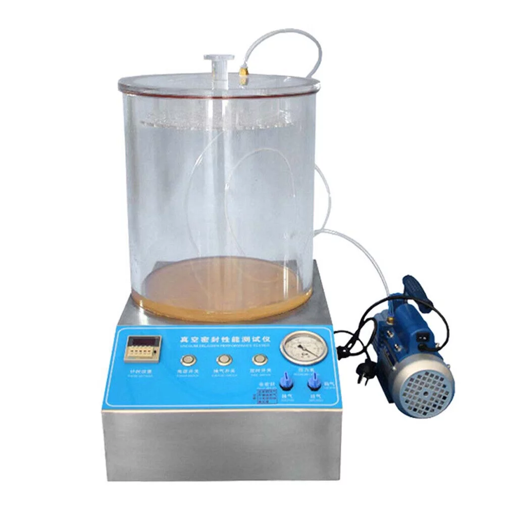 Vacuum Seal Tester Vacuum Sealing Performance Diagnostics Tester w/Vacuum Pump 270mmx270mmx200mm Suitable for Packaging Bags, Bottles 110V