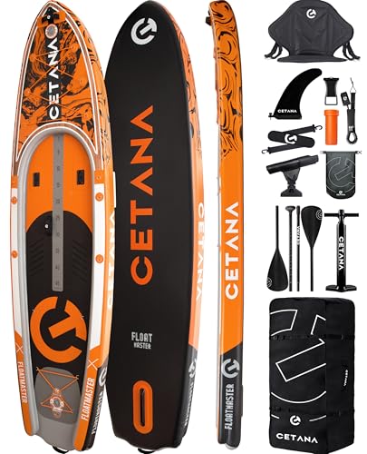 CETANA 11'6×35" Extra Wide Stand Up Paddle Board for Adults & Youth, 400lb Capacity Inflatable Paddle Board, Sup for 2+1 Person with Removable US Fin, 100L Backpack, Floating Paddle, Safety Leash