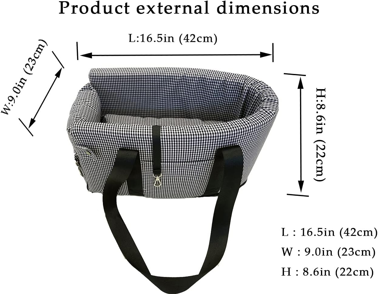 Ximei Dog Booster Car Seat ON Car Armrest Center Console Dog Pet Booster Car Seat Dog Cat Travel Seat Puppy Console for SUV Secure Safety Seat Perfect for Small Dogs Cats (Black and White)