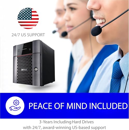 BUFFALO TeraStation Essentials 4-Bay Desktop NAS 8TB (4x2TB) with HDD Hard Drives Included 2.5GBE / Computer Network Attached Storage/Private Cloud/NAS Storage/Network Storage/File Server