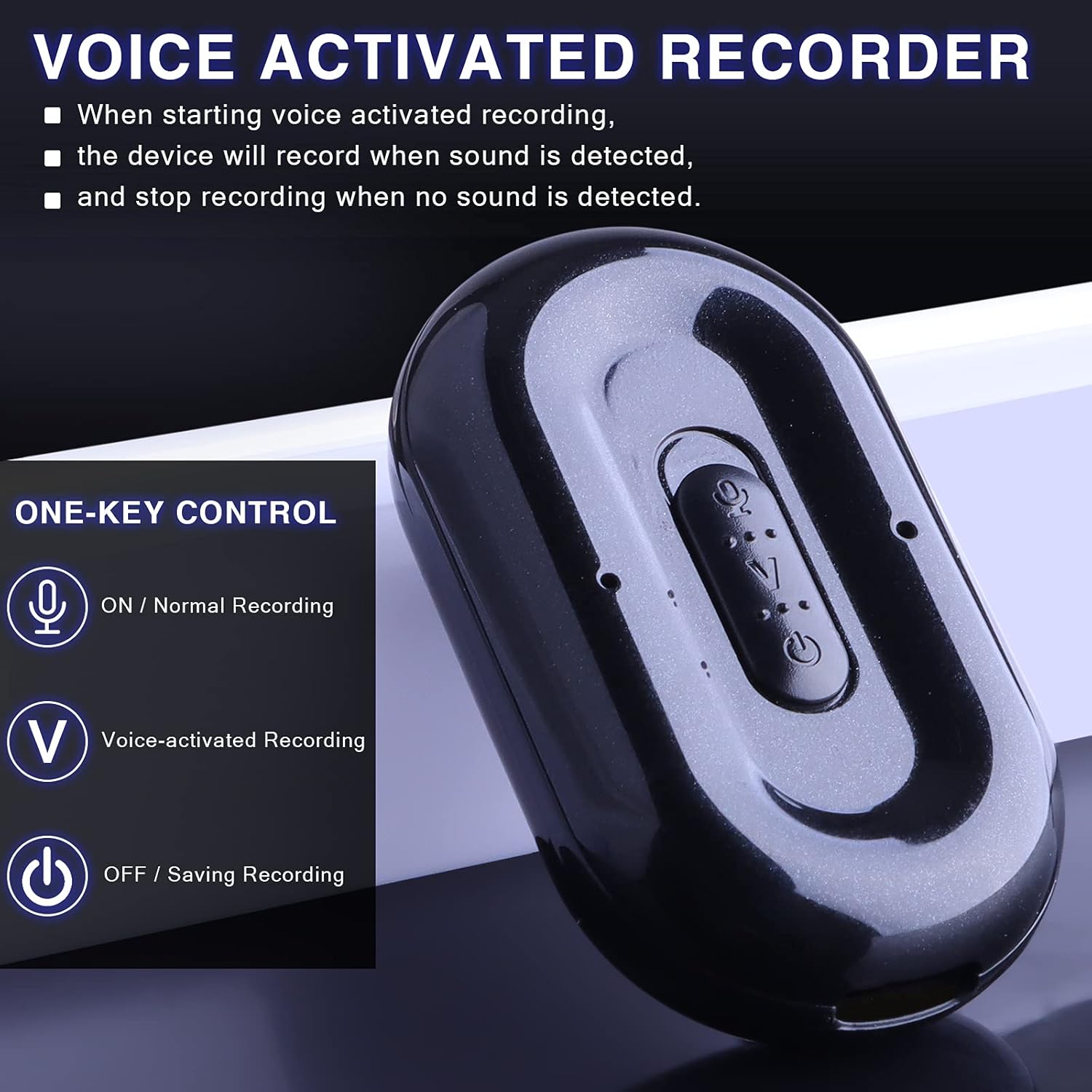 Binrrio Magnetic Voice Activated Recorder Mini Voice Recorder Recording Device, 100 Hours Battery Time 192 Hours Recording Capacity Pack of 2
