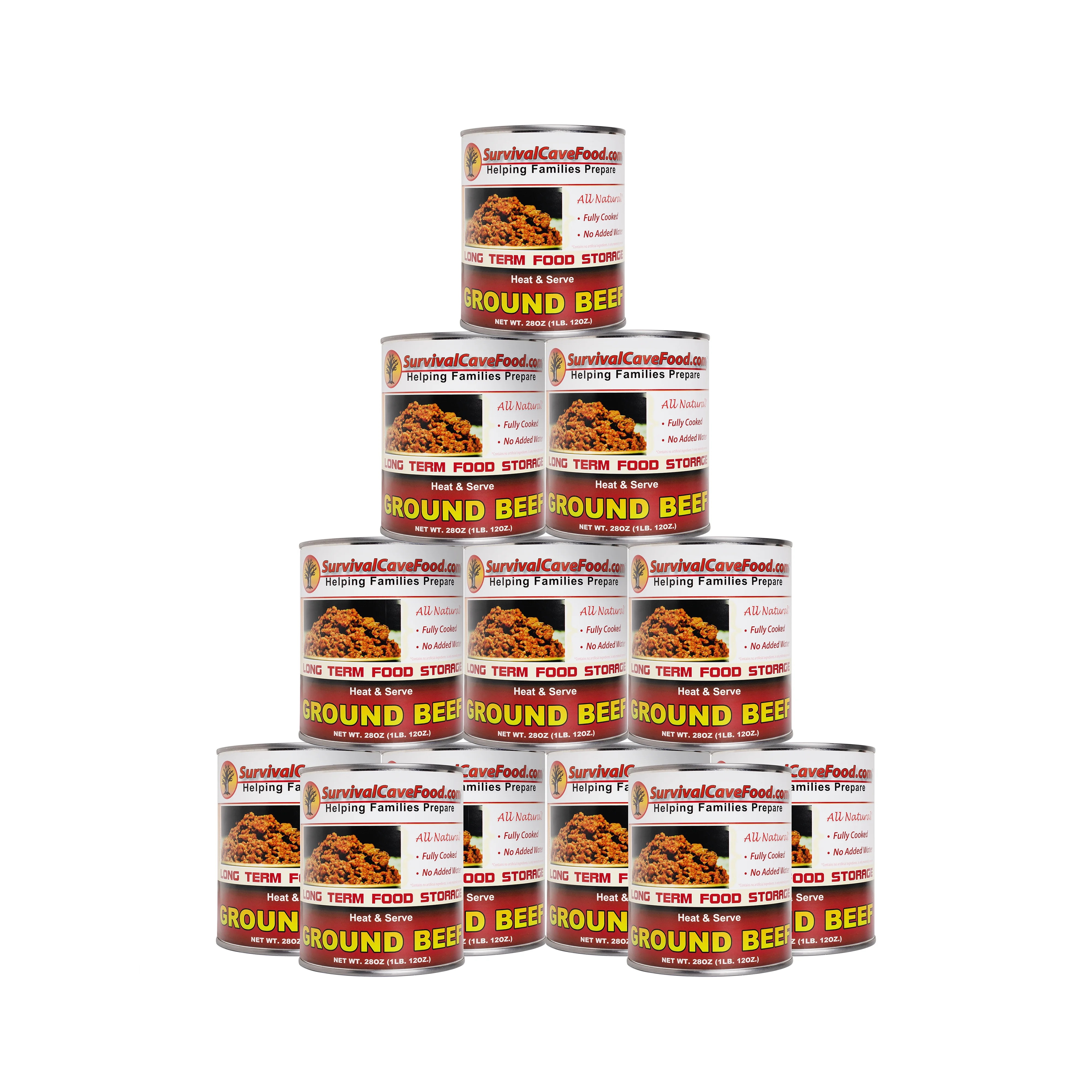 Survival Cave - Canned Ground Beef 28 oz- 12 cans
