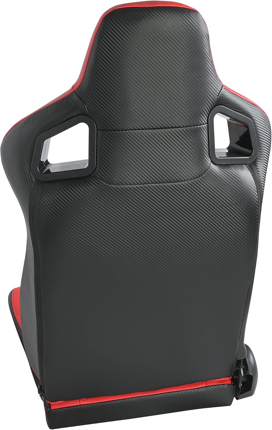 Racing Seats, Pair of PVC Leather Racing Bucket Seats with Dual Sliders, Black with Black Stitching