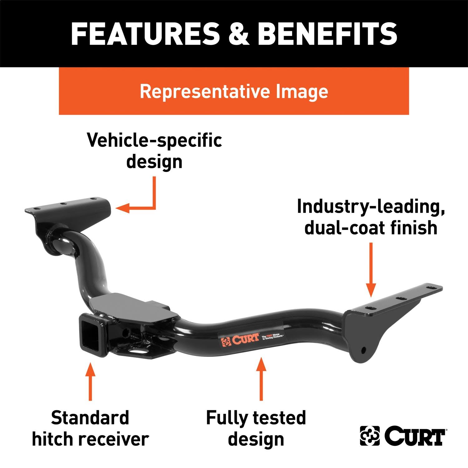Curt - 2in. Receiver Class 3 Trailer Hitch - 13555