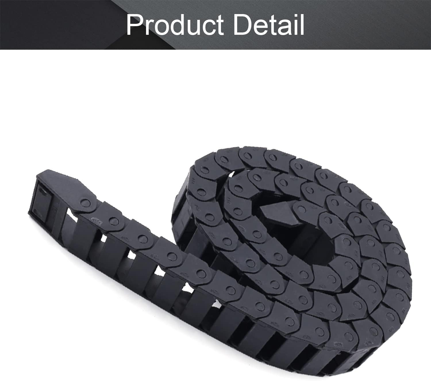 Fielect Drag Chain Cable Carrier Open Type with End Connectors R100 35X100mm 1 Meter Plastic for Electrical CNC Router Machines Black 1Pcs