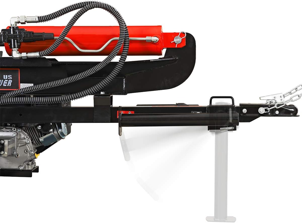 XtremepowerUS 65068 Dual Position Log Splitter w/Catcher Gas 196cc 25-Ton Hydraulic Wood Firewood Cutter Machine