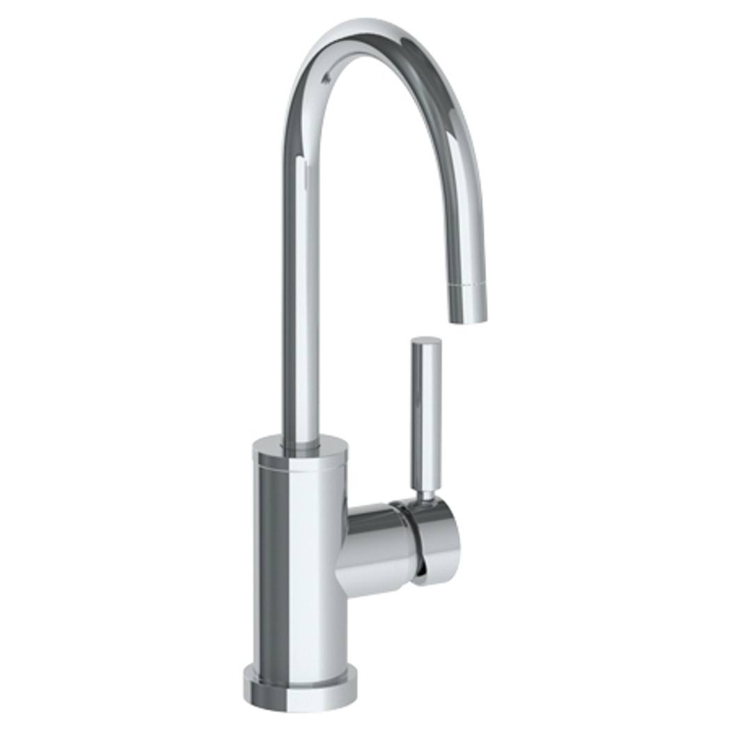 Watermark Loft 2.0 12 1/2x22 Single Hole Monoblock Gooseneck Bathroom Sink Faucet in Ebony, Handles: Wooster Handle, SKU: 23-1.1