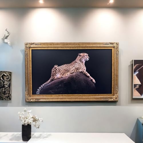 TV frame for Samsung The Frame TV, fits 32, 43, and 50 inch TVS. Marble Gold Finish (not for use with other models) Handmade wood ornate TV Frame