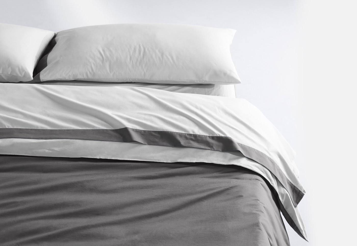 Casper Soft and Durable Supima Cotton Sheet Set Twin White/Slate