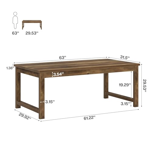 Tribesigns Modern Computer Desk, 63 x 31.5 inch Large Executive Office Desk Computer Table Study Writing Desk Workstation for Home Office, Spliced Desktop, White
