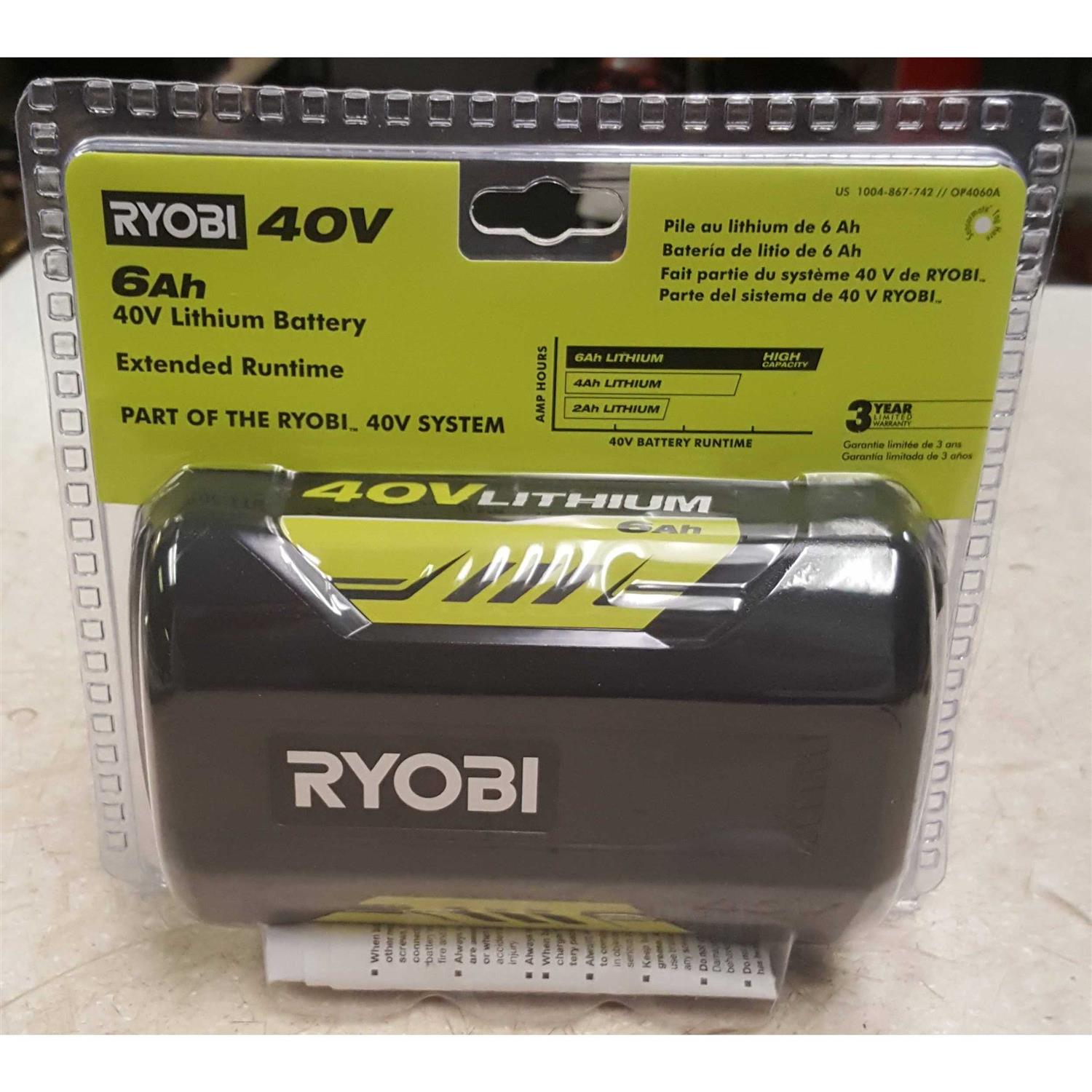 Ryobi 40-Volt Lithium-Ion 6 Ah High Capacity Battery - Shop Hardware Tools Online Store