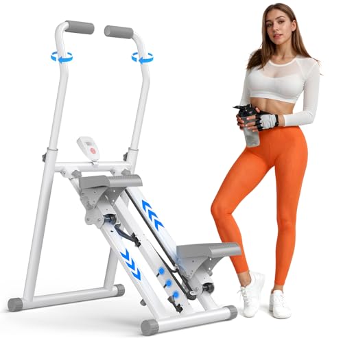 MERACH Stair Stepper for Home Gym Exercise, New Version Vertical Climber Machine for Full-Body Workout, Compact Folding Cardio Exercise Climber with Extended Step Range, Adjustable Handlebar & Pedals