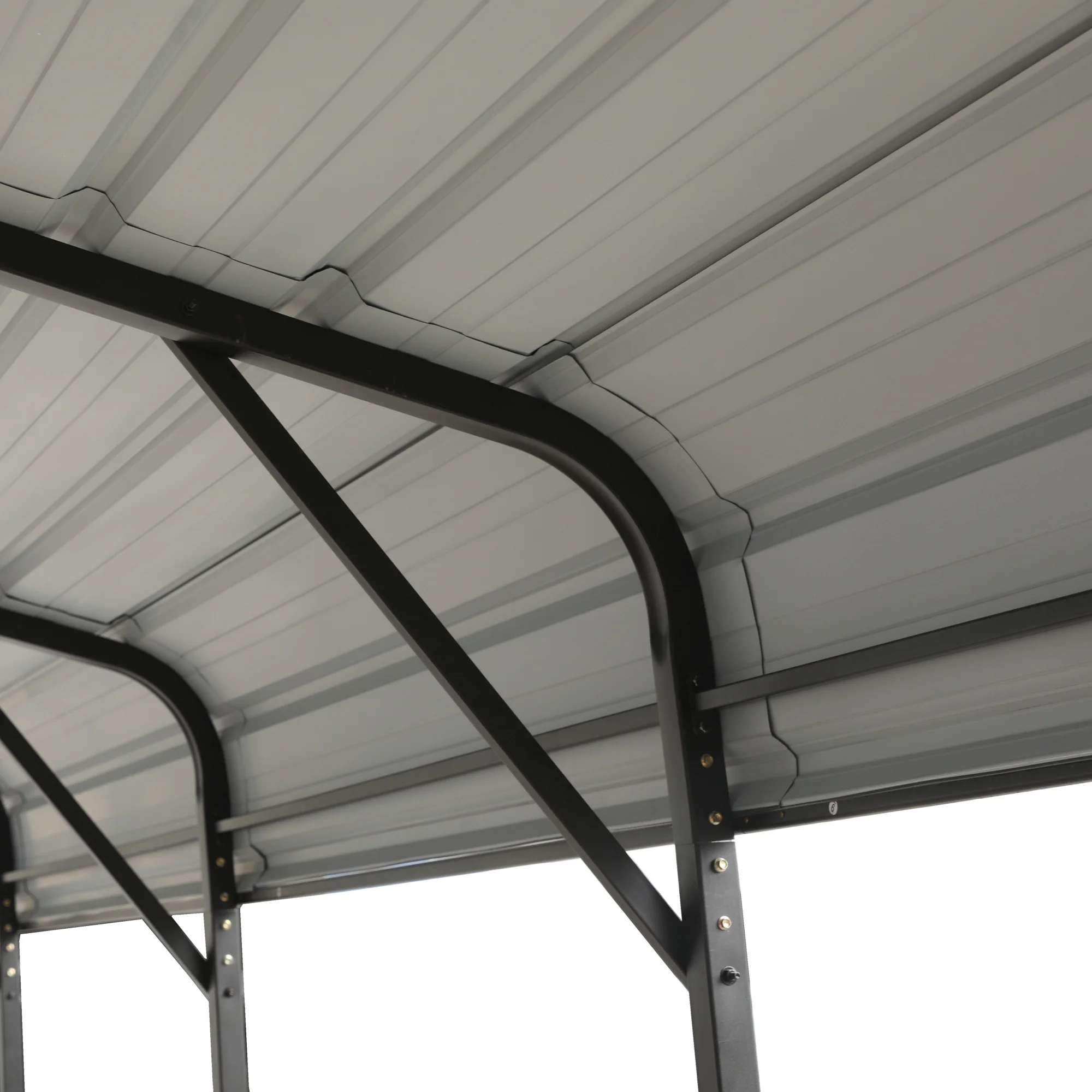Summit Living 20 x 20 ft Metal Carport with Galvanized Steel Roof, Heavy-Duty Steel Garage Car Storage Shelter, Gray