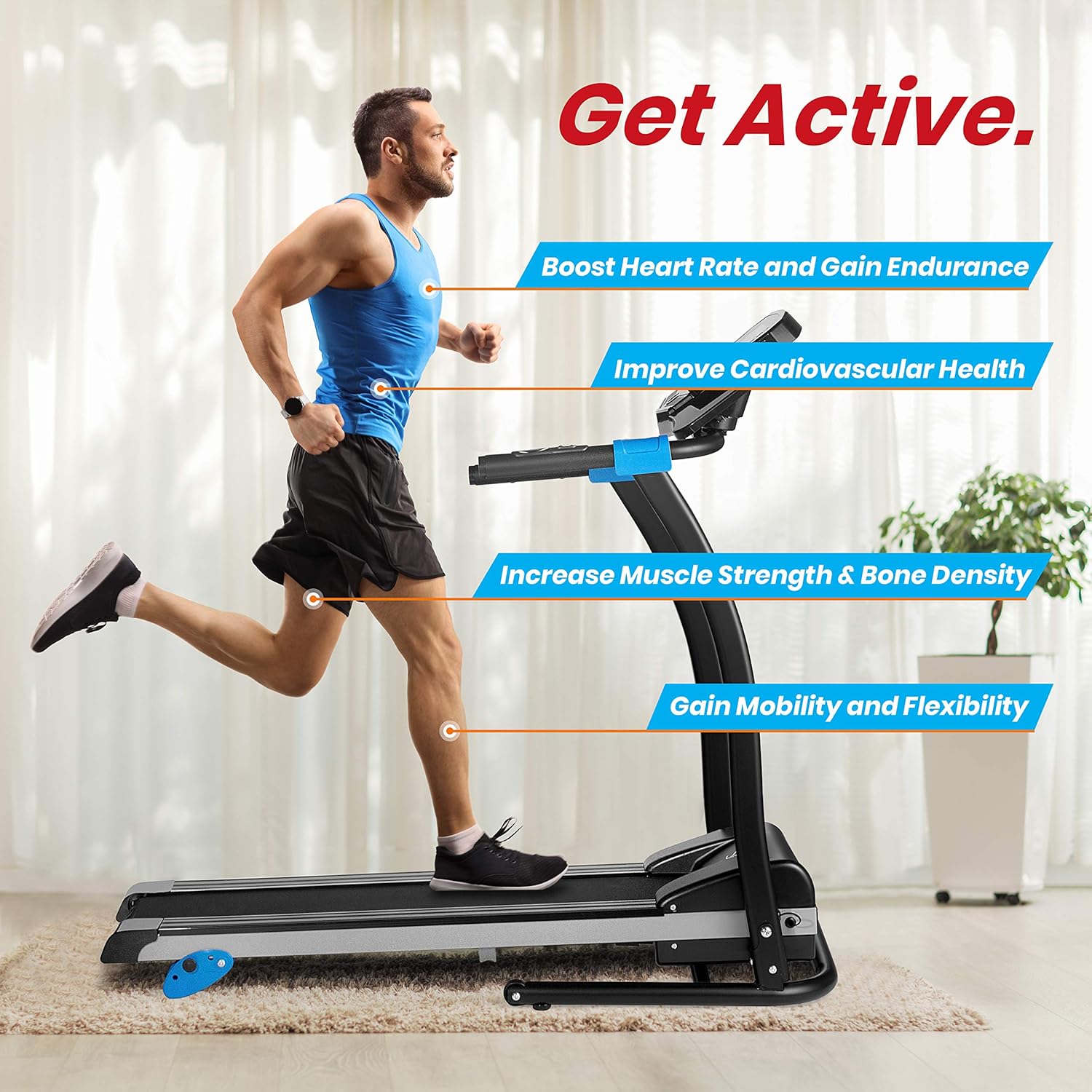 SereneLife Smart Digital Manual Incline Treadmill - Slim Folding Electric 2.5 HP Indoor Home Foldable Fitness Exercise Running Machine with Downloadable App, MP3 Player, Safety Key SLFTRD25.5