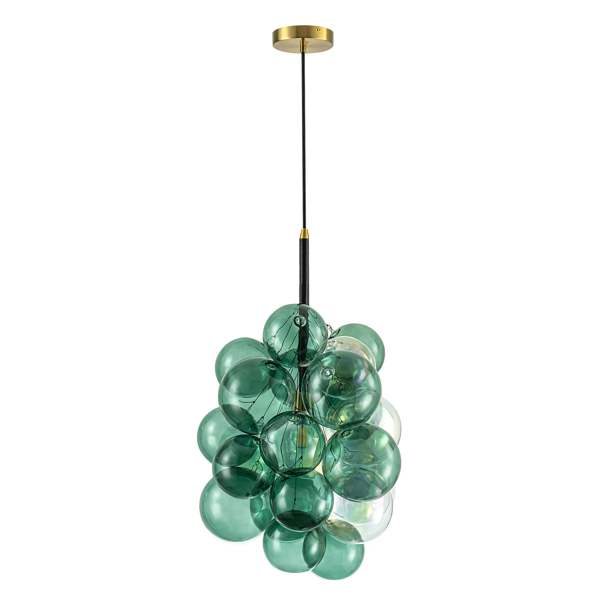 Clairorb 1-Light Cluster Glass Globe Bubble Glam Chandelier (18)