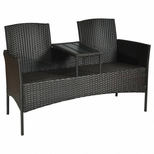 Patio Rattan Conversation Set -Red