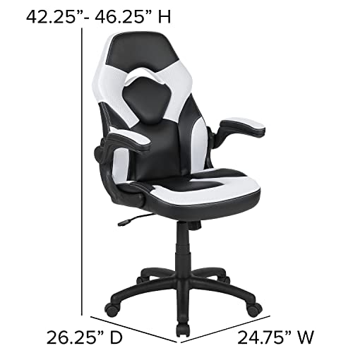 Flash Furniture Optis Red Gaming Desk and Blue Reclining Gaming Chair Set with Cup Holder and Headphone Hook
