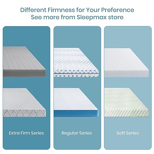 Sleepmax Extra Firm Mattress Topper King Size 2 Inch - Firm Memory Foam Mattress Topper for Pain Relief - Ventilated High Density Foam Bed Topper - No Odor, CertiPUR-US Certified