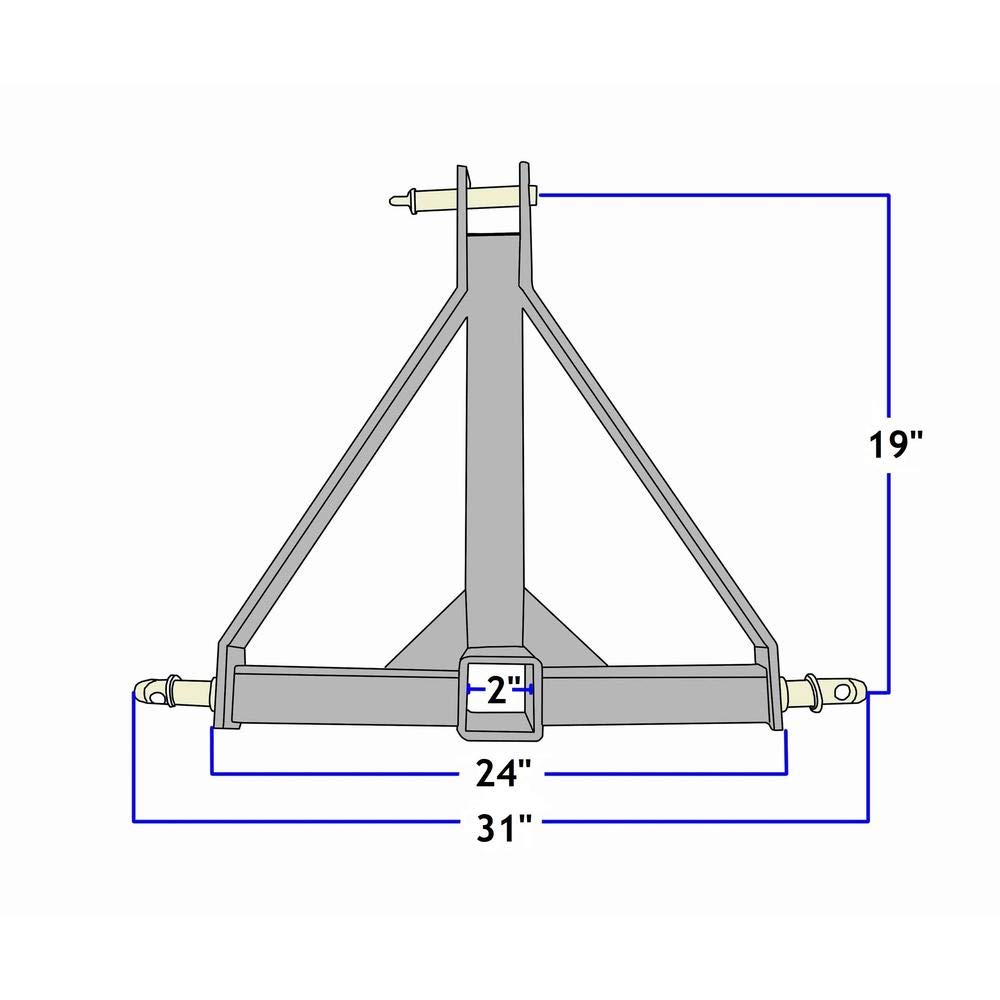 One (X1) Orange 3-Point Receiver Hitch Fits Multiple Applications