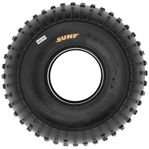 Pair of 2 SunF XC Sport 22x11-8 ATV Golf-Cart Lawn-Mower Knobby Tires, 6 PR, Tubeless A011