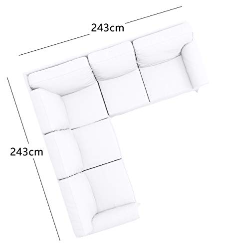 Sofa Covers Custom Made for IKEA Ektorp 2 2 Sectional Corner Sofa Slipcovers (Polyester Flax Light Gray, Ektorp Sectional 2 + 2)