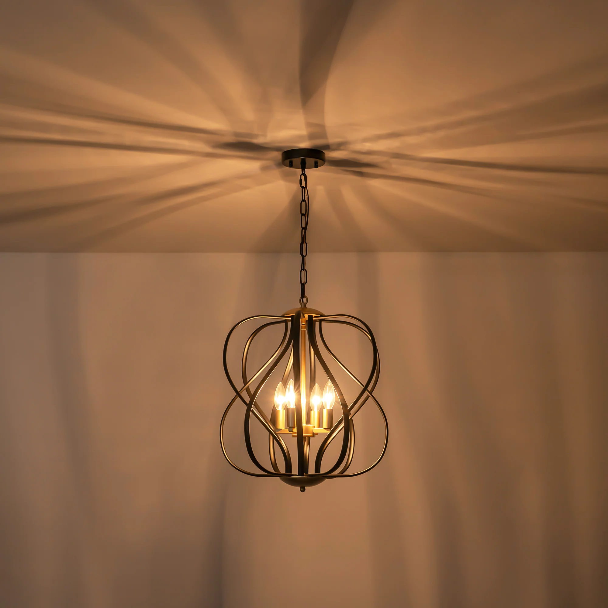 Brillara 4-Light Dimmable Transitional Geometric Chandelier (17)