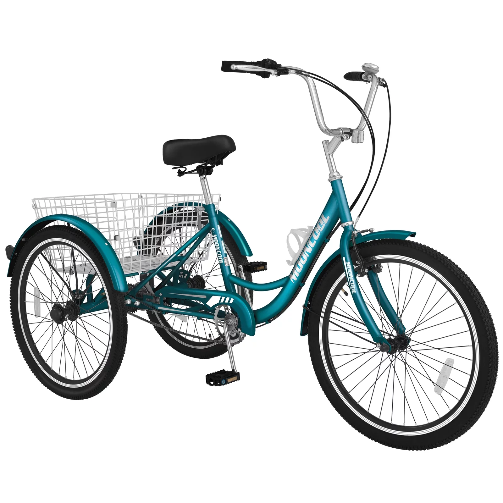 Adult Tricycles Single Speed, Adult Trikes 24 inch 3 Wheel Bikes, Three-Wheeled Bicycles Cruise Trike with Shopping Basket for Seniors, Women, Men