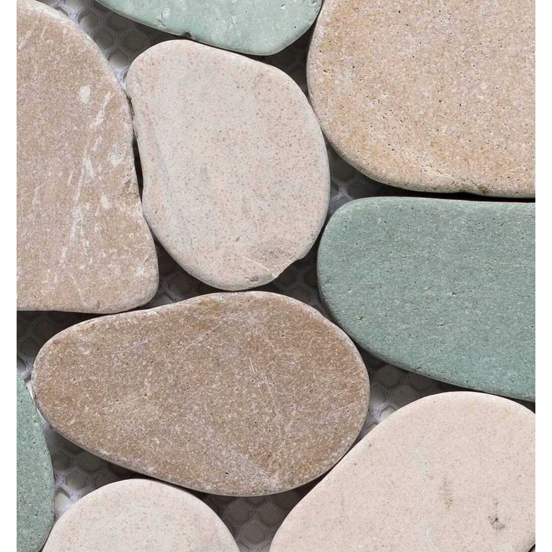 Tile Connection Sliced Pebble Tile 11-1/4 in. x 11-1/4 in. x 9.5mm Honed Pebble Mosaic Tile - Shop Hardware Tools Online Store