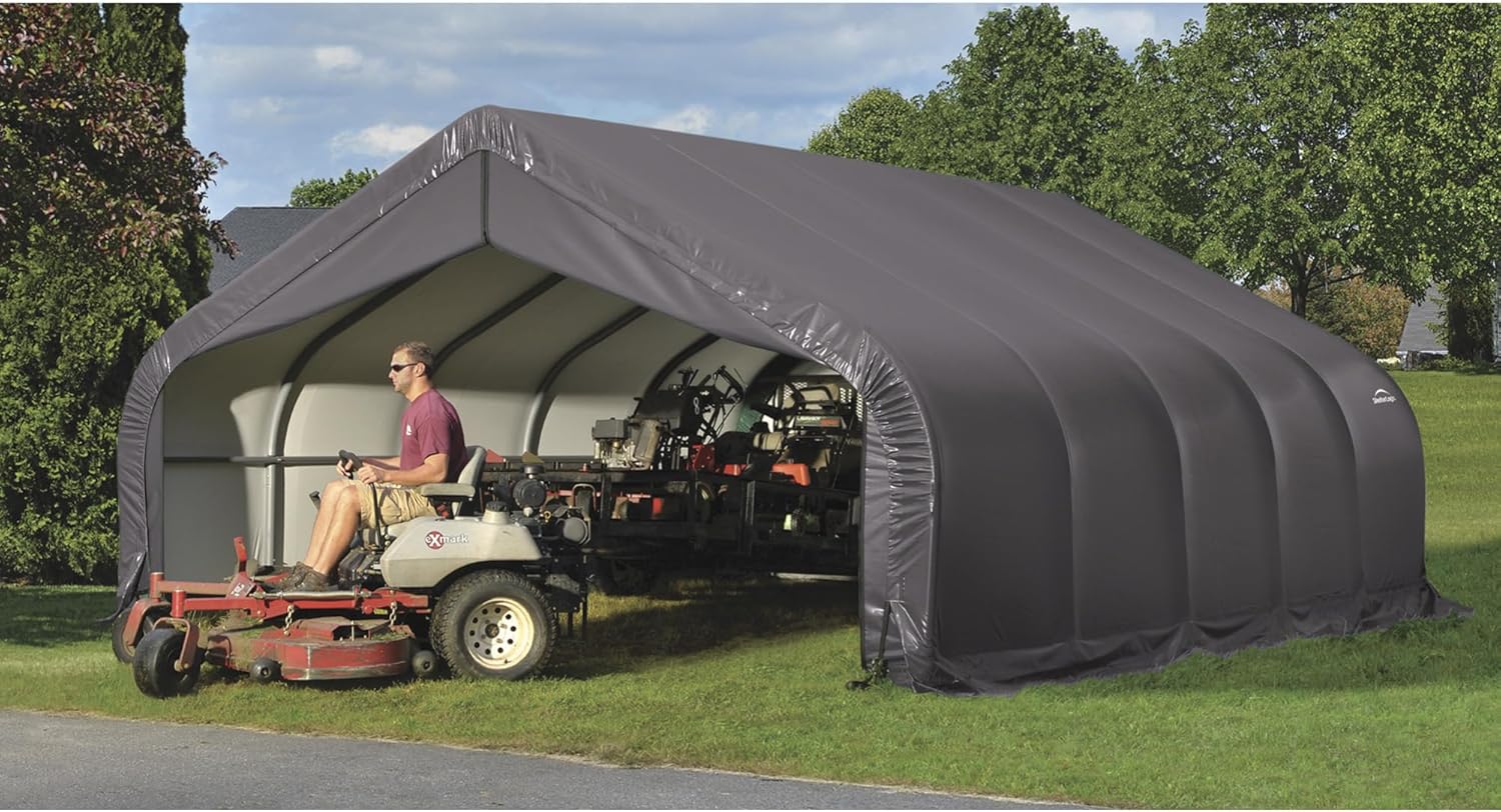 ShelterLogic 22Ft.W Peak Style Instant Garage - 20ft.L x 22ft.W x 13ft.H, Model Number 82043
