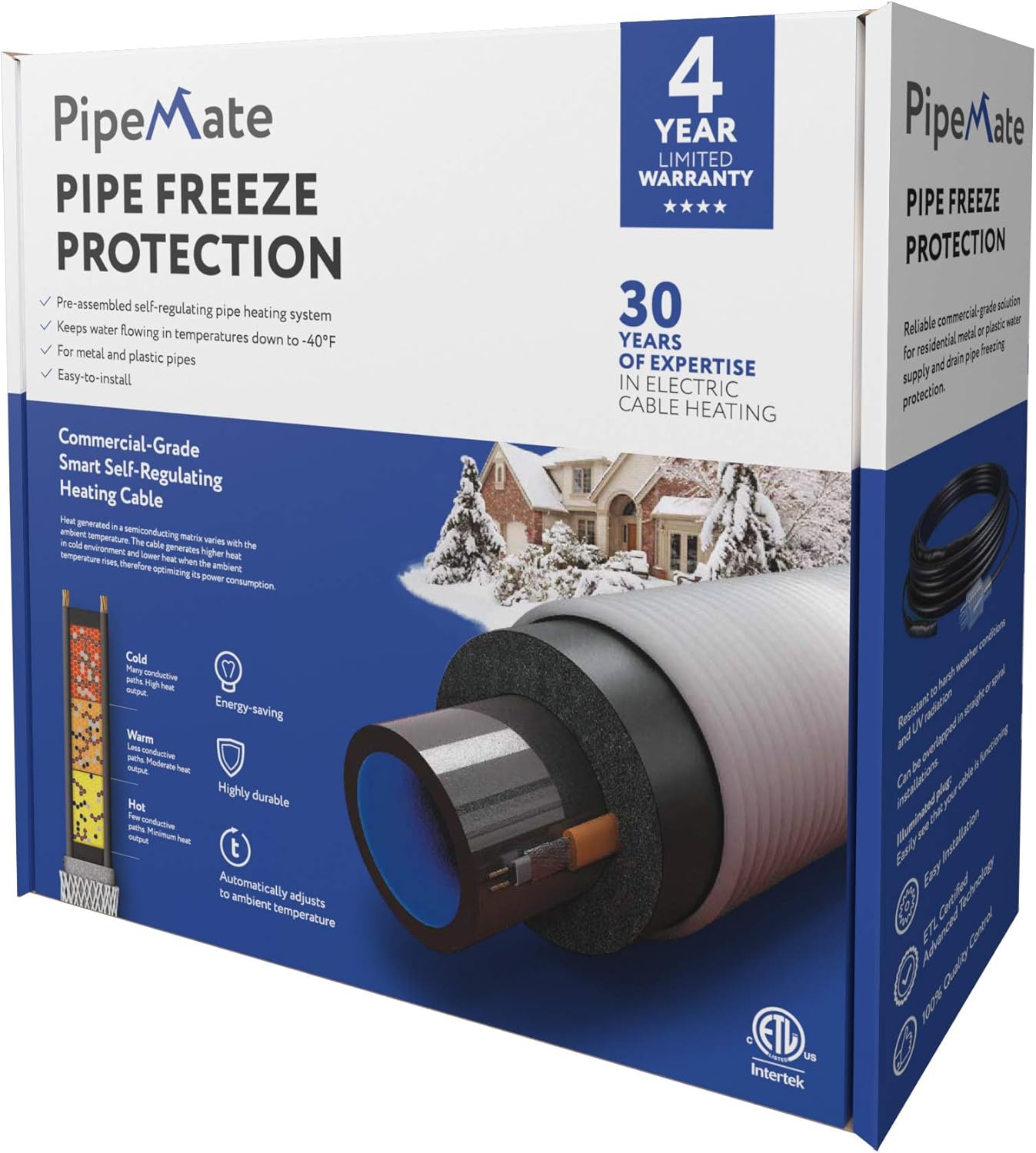 PipeMate Self-Regulating Heating Cable for Pipe Freeze Protection, 120V, 5Watts/Ft. (150 Feet)