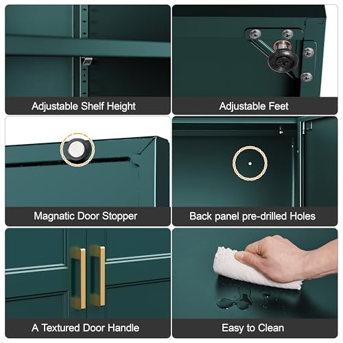 71" Tall Metal Storage Cabinet, Kitchen Pantry Storage Cabinets with Doors and 4 Shelves, White Pantry Cabinet, Utility Kitchen Cupboard, Large Steel Cabinets for Dining Room, Office, Living Room