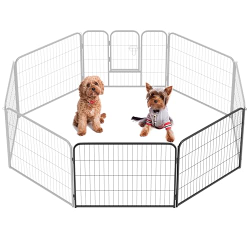 BestPet Dog Playpen Indoor 40 inch 16 Panels Metal Dog Pen Pet Dog Fence Outdoor Exercise Pen with Doors,Pet Puppy Playpen for RV Camping Yard, Black