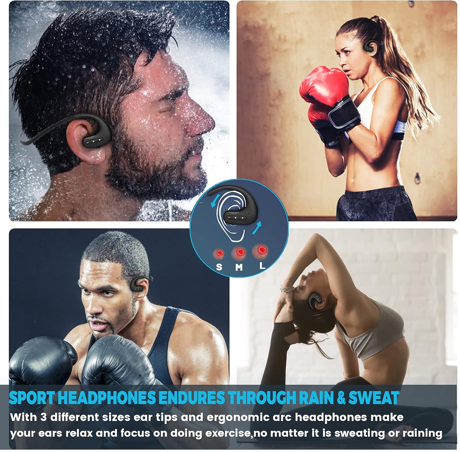 Waterproof Headphones for Swimming,IPX8 Waterproof 8GB MP3 Player Wireless Bluetooth Swimming Headphones with Noise Cancelling Mic for Swimming,Diving,Running,Cycling,Gym,Workout
