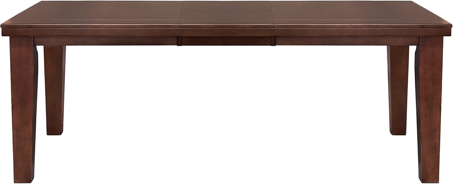 Contemporary Dark Oak Finish Dining 5pc Set Table w Self-Storing Leaf and 4X Side Chairs Solid Clean Lines Design Furniture