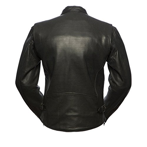 First Mfg Co - Turbine - Men's Motorcycle Biker Riding Black Leather Jacket