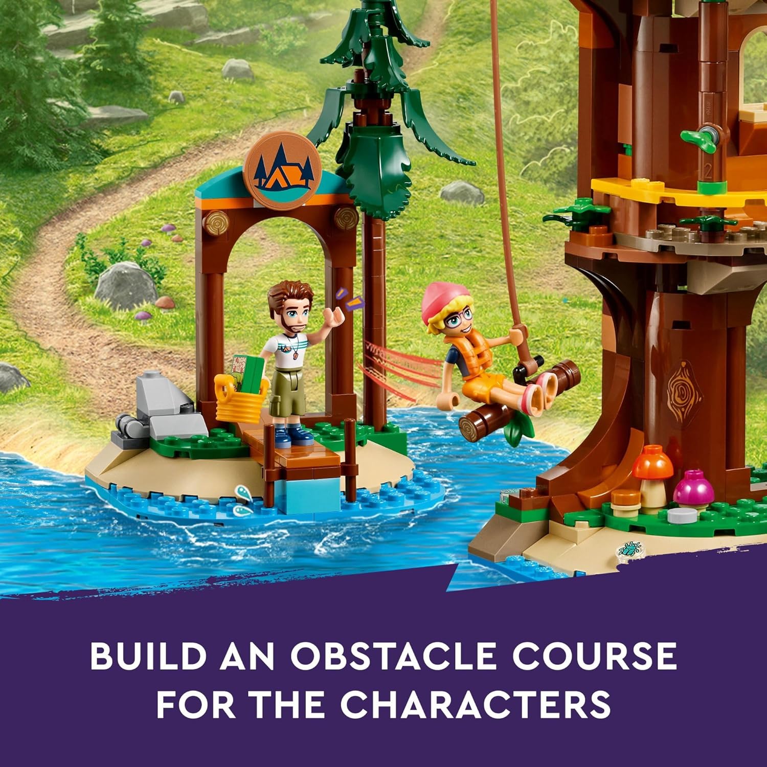 LEGO Friends Adventure Camp Tree House Toy with Doll Accessories, Outdoor Toy Playset for Kids with 5 Mini Dolls and 5 Animal Figures, Awesome Summer Gift for Girls and Boys Ages 8 and Up, 42631