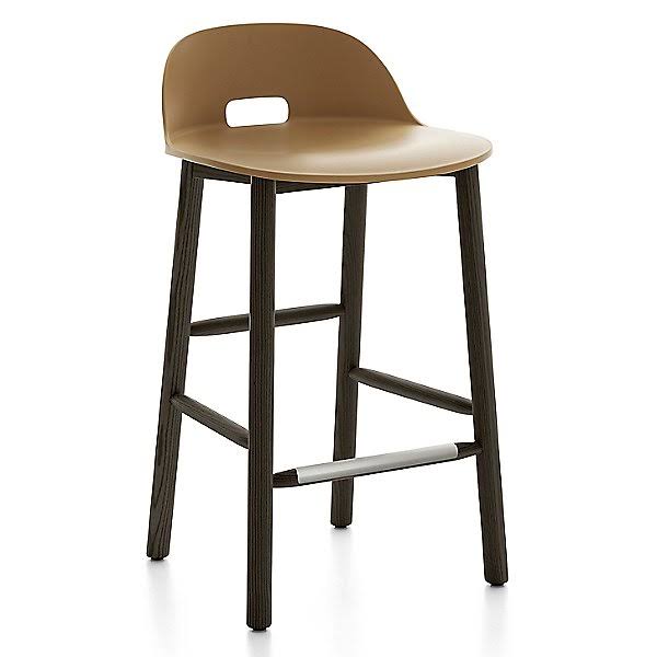 Emeco Alfi Low Back Counter Stool - Sand / Dark Ash
