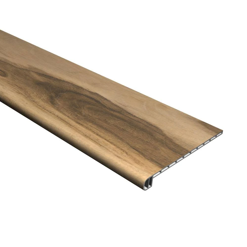 Cali Vinyl Pro with Mute Step 11.5-in x 48-in Huntington Hickory Stair Tread in Brown | 7914501217