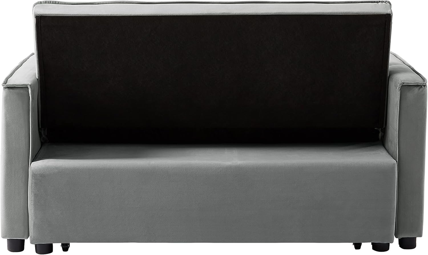 Eafurn 3 in 1 Multi-Functional Convertible Sleeper Sofa Bed, Modern Futon Loveseat Pull Out Couch with Reclining Adjustable Backrest & Side Pockets for Apartment Living Room Bedroom, Grey 55.2"