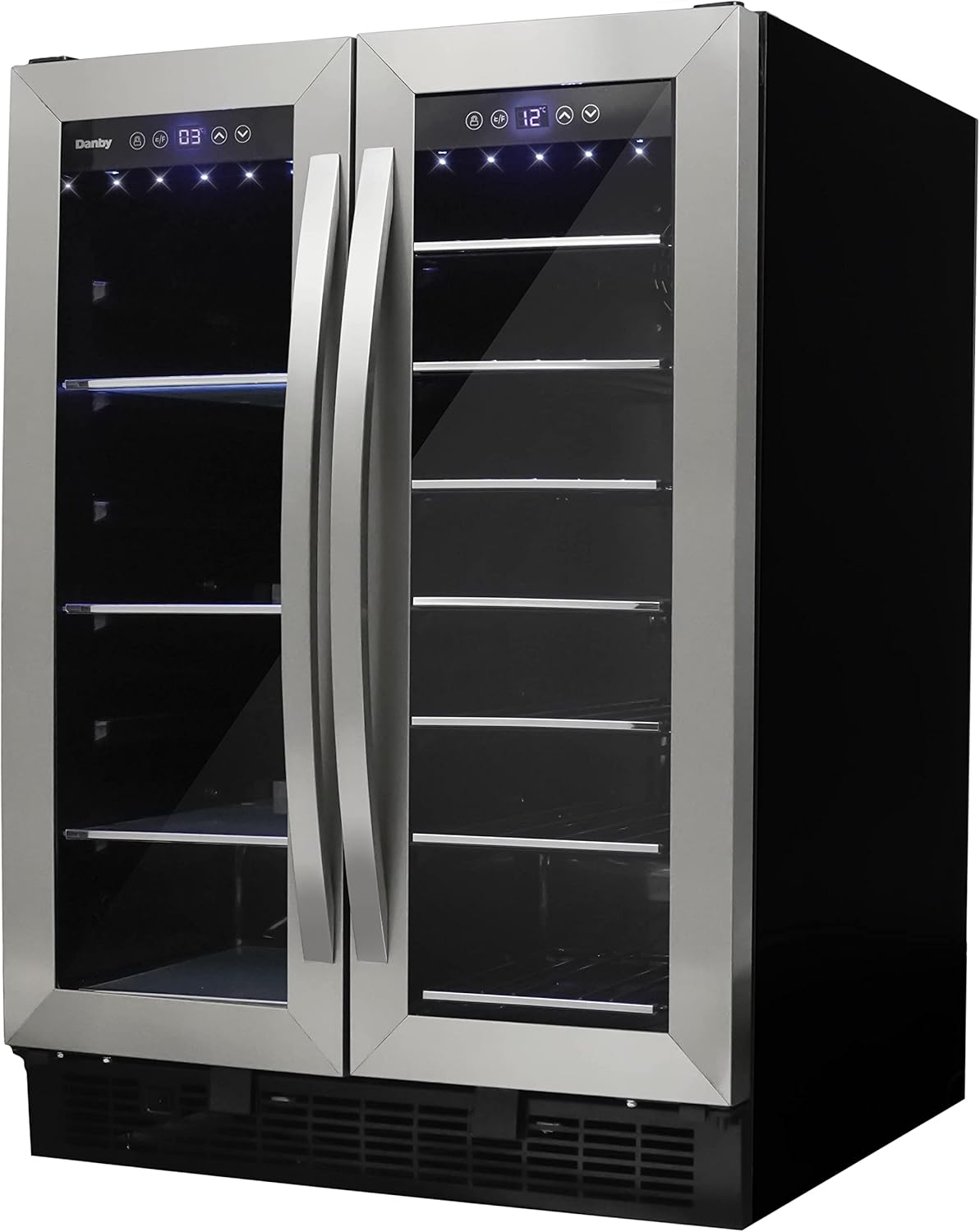 Danby DBC052A1BSS Built In Beverage Center, French Door Under Counter Beverage Cooler For Chilling Wine, Beer, Pop - In Stainless Steel - For Kitchen, Home Bar