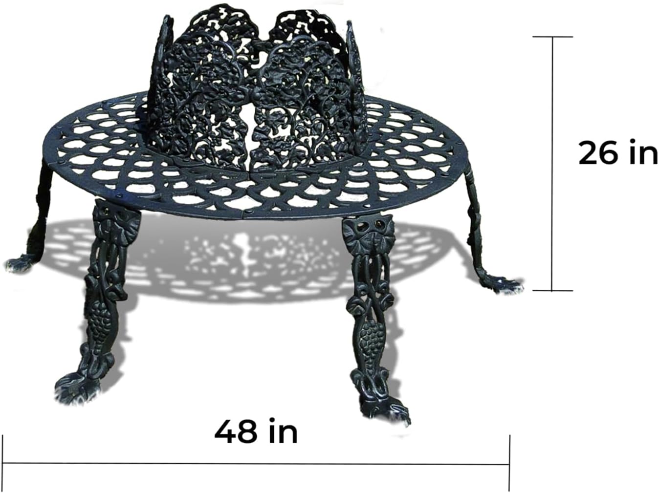 The King's Bay Victorian Tree Surround Vintage Replica Garden Furniture Old Style Outdoor Bench