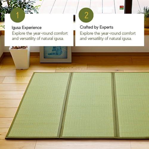 MIINA Japanese Traditional Tatami Mattress, Igusa (Rush Grass) Tatami Mat, Floor Mattress, Japanese Floor Mattress,Japanese Futon, 71"x 78", King Size