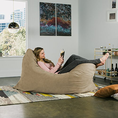 Jaxx Pillow Saxx 5.5-Foot - Huge Bean Bag Floor Pillow and Lounger, Chocolate