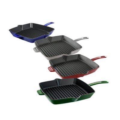 Staub Cast Iron Square Grill Pan, 10-in, Dark Blue
