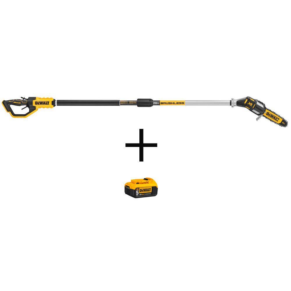 DeWalt 8 in. 20V Max Cordless Pole Saw (Tool Only) with Bonus Lithium-Ion Premium (1) 5.0Ah Battery Pack Included UV3A5A77