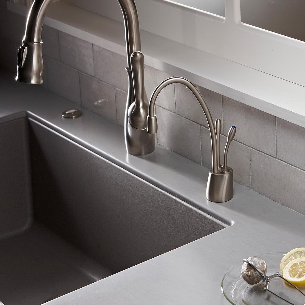 InSinkErator Contemporary Instant Hot and Cold Water Dispenser Faucet, Satin Nickel, F-HC1100SN