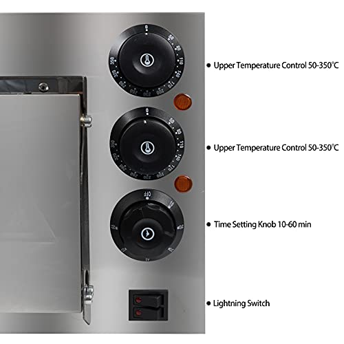 ZXMT Commercial Pizza Oven Stainless Steel Pizza Electric Countertop Pizza and Snack Oven Multipurpose Oven for Restaurant Home Pizza Pretzels Roast Yakitori 110V